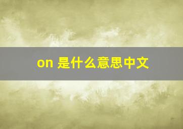 on 是什么意思中文